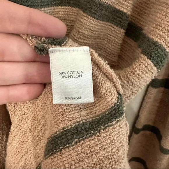 J.Jill Long Sleeve V-Neck Hooded Pink & Green Sweat Sz Small GUC - Picture 9 of 11